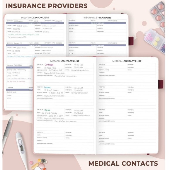 Clever‎ Fox Medical Planner Wellness Journal Health Diary Rose Gold 12 Month - Picture 10 of 11